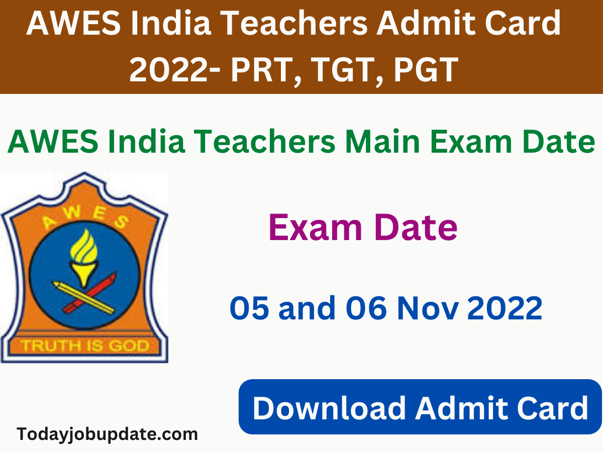 AWES India Teachers Admit Card 2022- PRT, TGT, PGT
