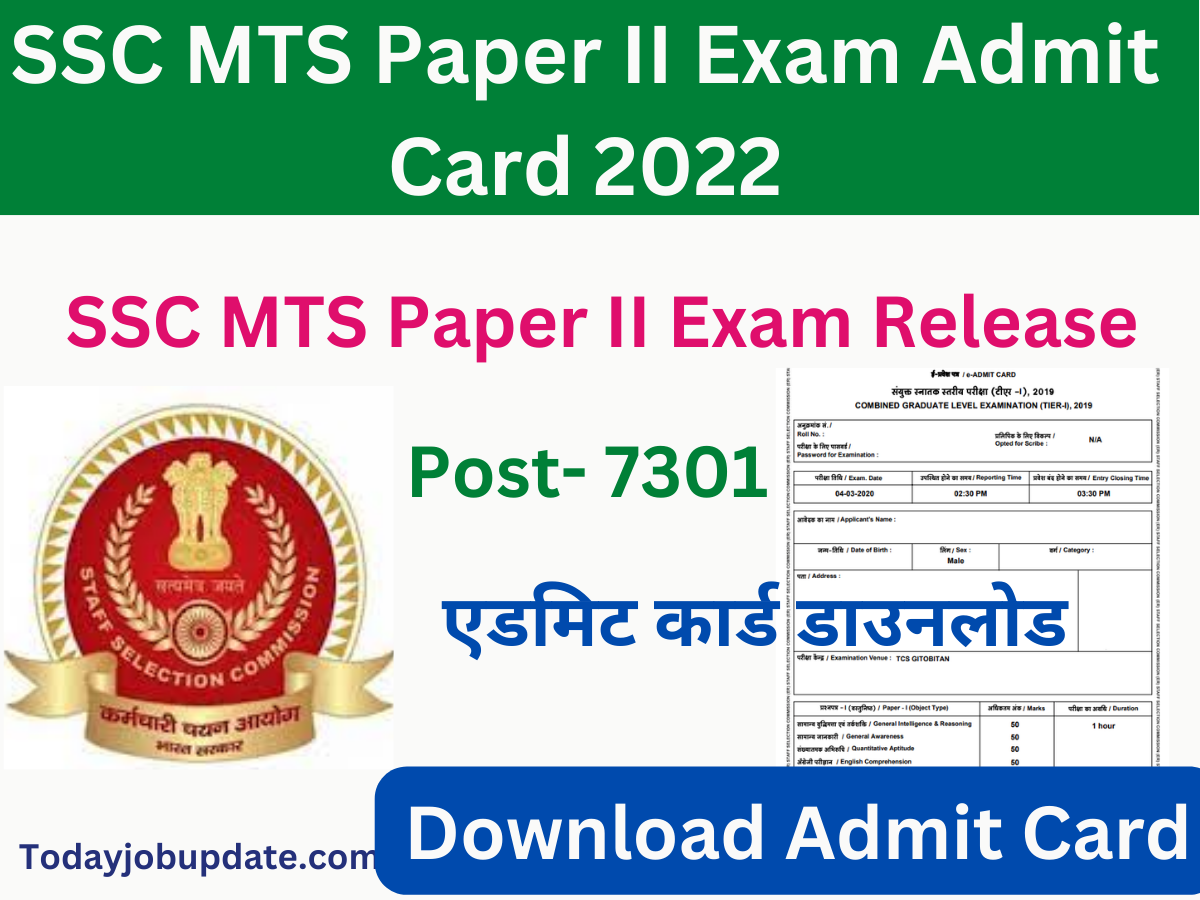 SSC MTS Paper II Exam Admit Card