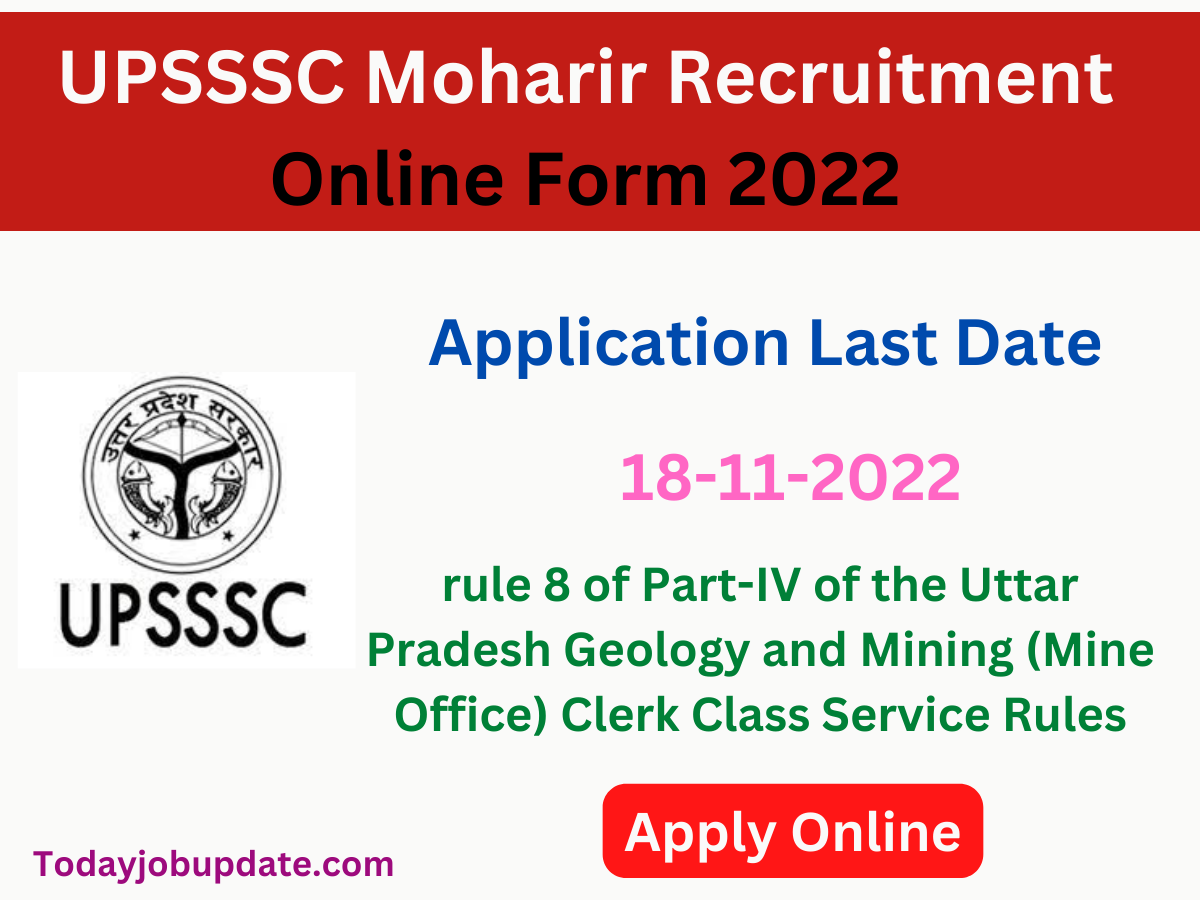 UPSSSC Moharir Recruitment Online Form 2022