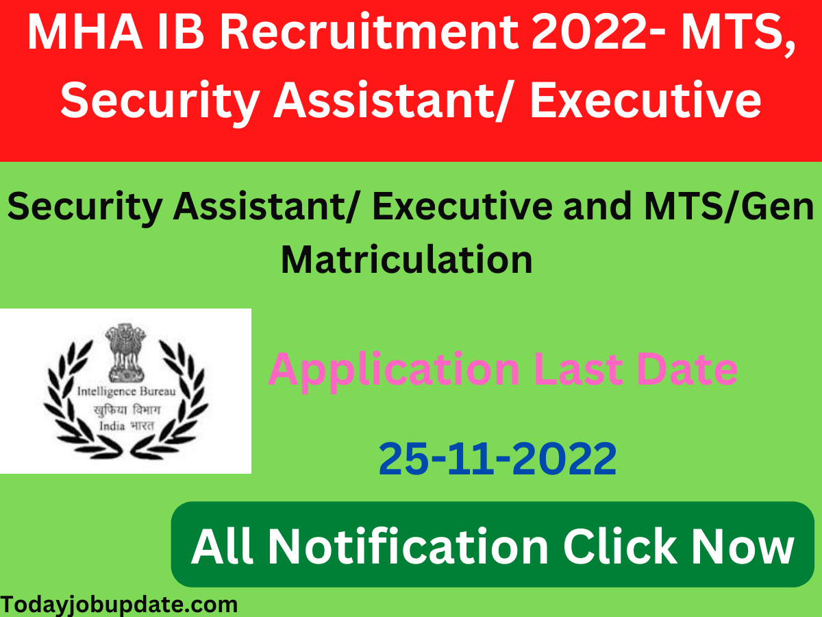 MHA IB Recruitment 2022- MTS
