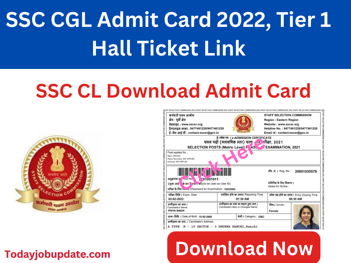 SSC CGL Admit Card 2022, Tier 1 Hall Ticket Link